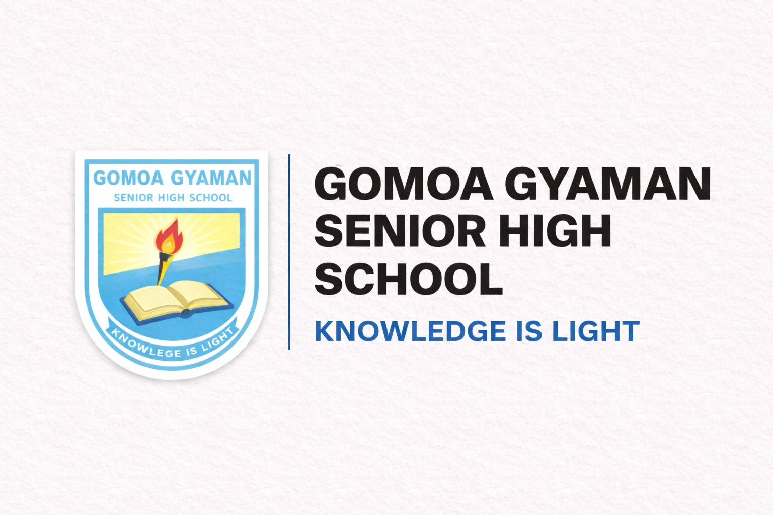 Gomoa Gyaman Senior High School crest with the motto Knowledge is Light
